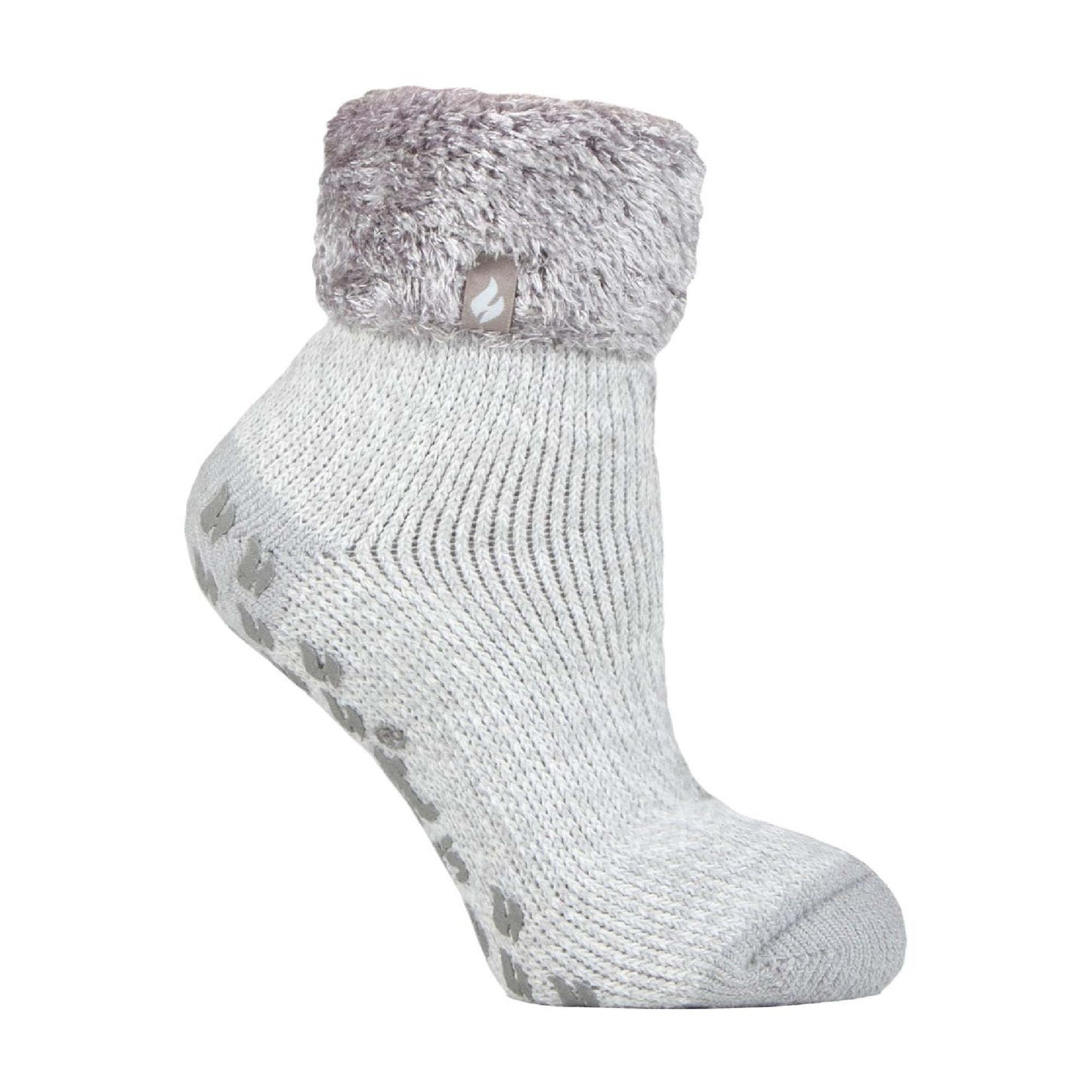 Ladies Non Slip Thermal Low Cut Ankle Slipper Bed Socks with Grips