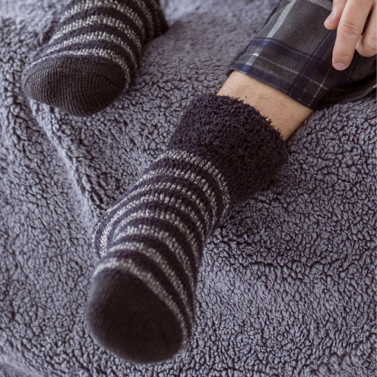 Mens Warm Luxury Fleece Lined Thermal Lounge Bed Socks