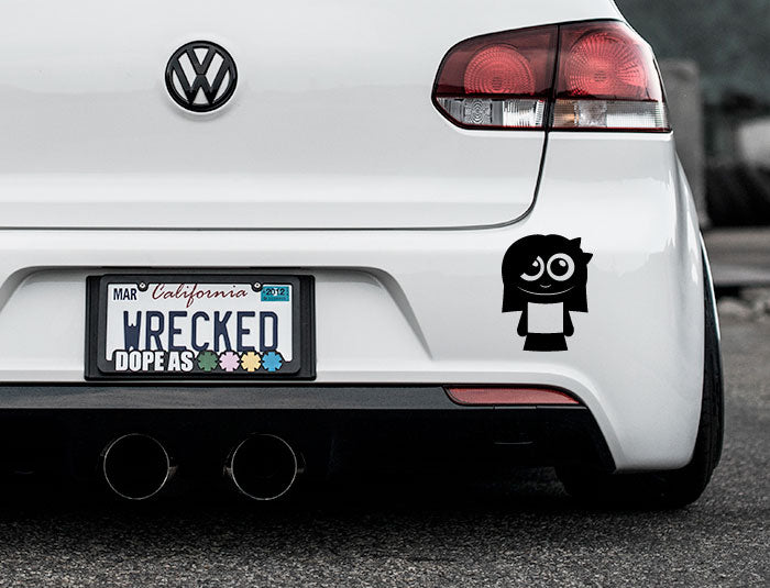 Adorable Girl Bumper Car Sticker