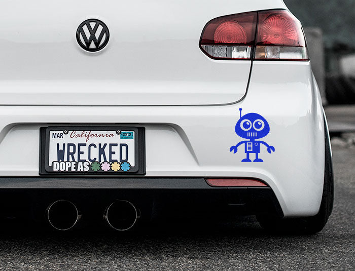 Adorable Robot Bumper Car Sticker