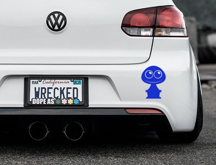 Adorable Alien Bumper Car Sticker
