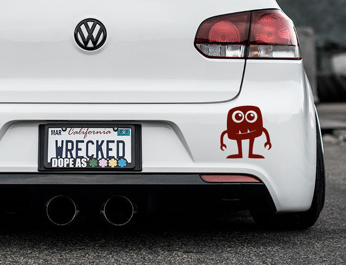 Adorable Monster Bumper Car Sticker