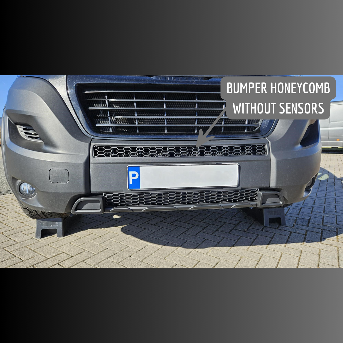 For Vauxhall Movano Bumper Honeycomb Grille | Matte Black Front Styling Upgrade | Non Parking Sensor Version | Van-X