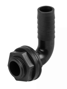 Tank Connector 90 Degree With Washer and Nut 1.5inBSPM - 1.5in Barb