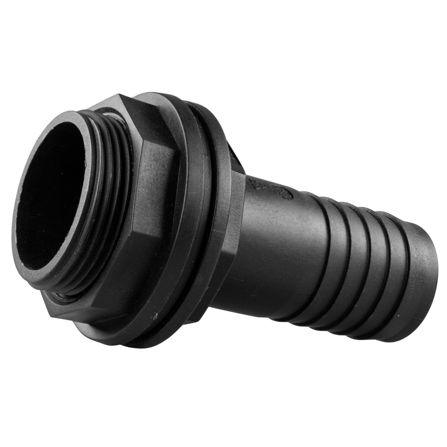 Tank Connector with Washer and Nut 1/2in BSPM - 1/2in Barb and Drill Bit