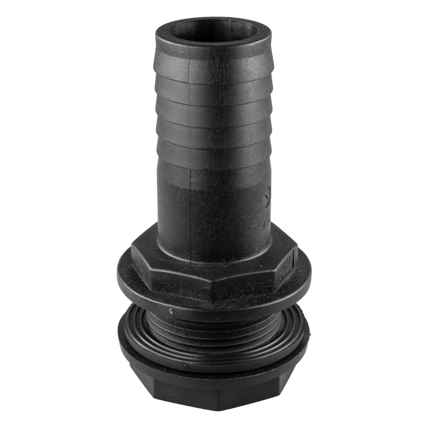 Tank Connector with Washer and Nut 1/2in BSPM - 1/2in Barb and Drill Bit