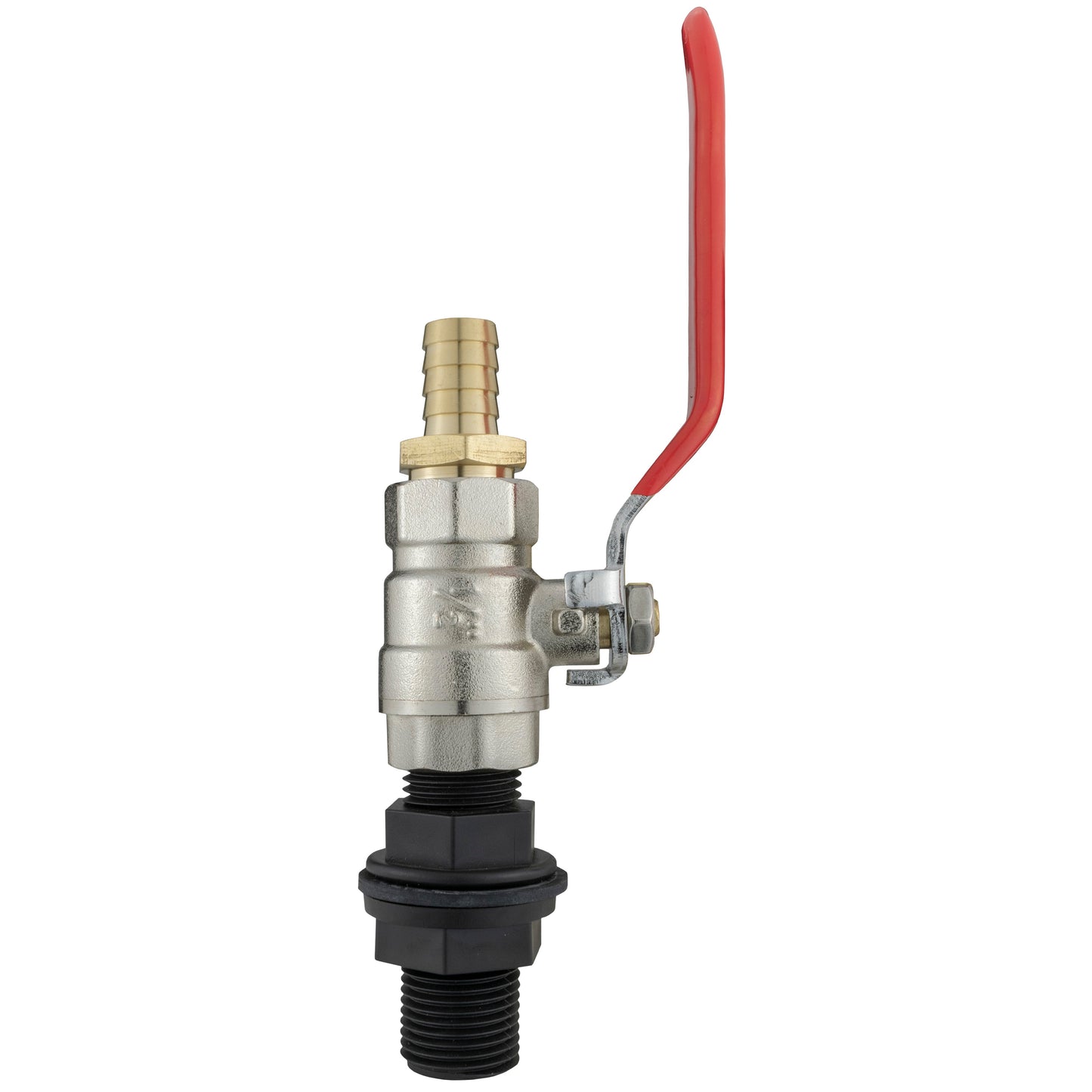 Water Butt Kit 1/2 BSP with Lever Valve and 13mm Brass Barb for Garden Hose Pipe