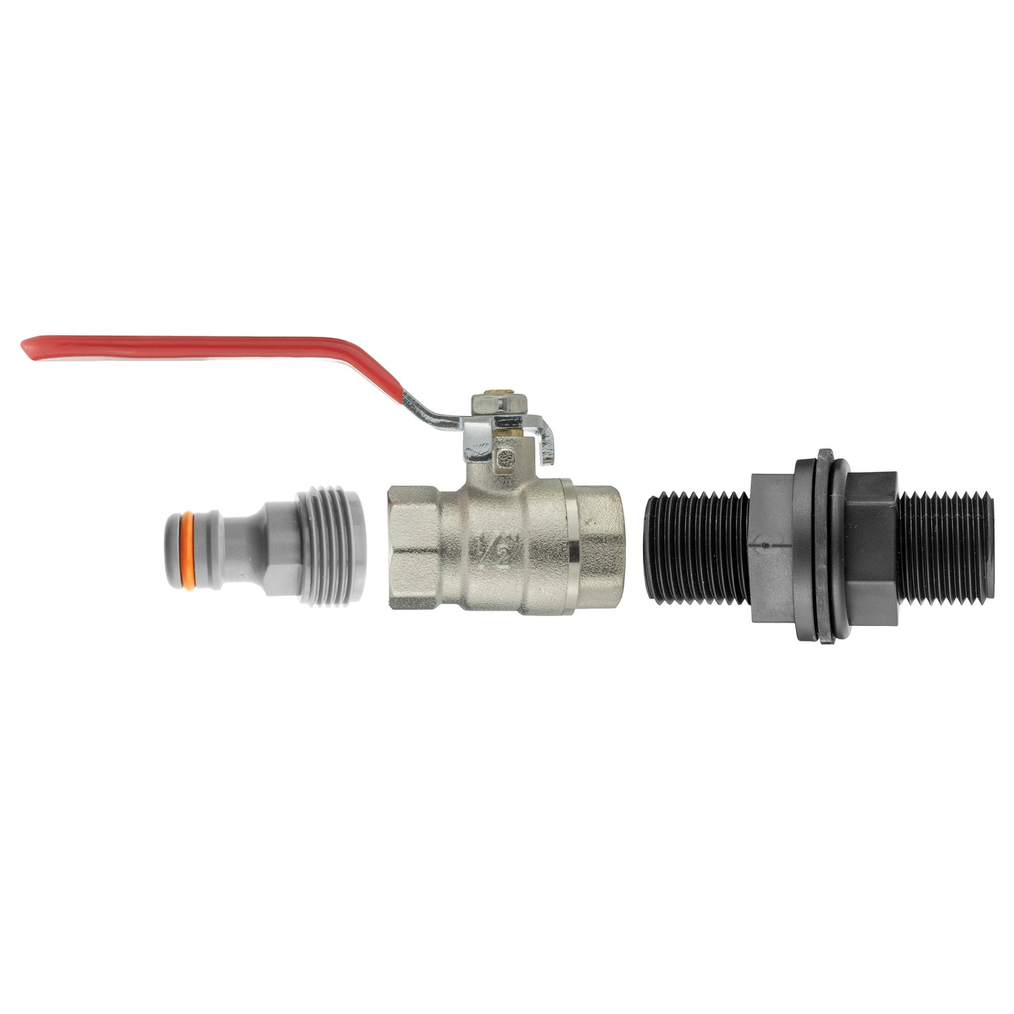 Water Butt Kit 1/2 with BSPF Lever Valve and Male Quick Connector Tap Adapter