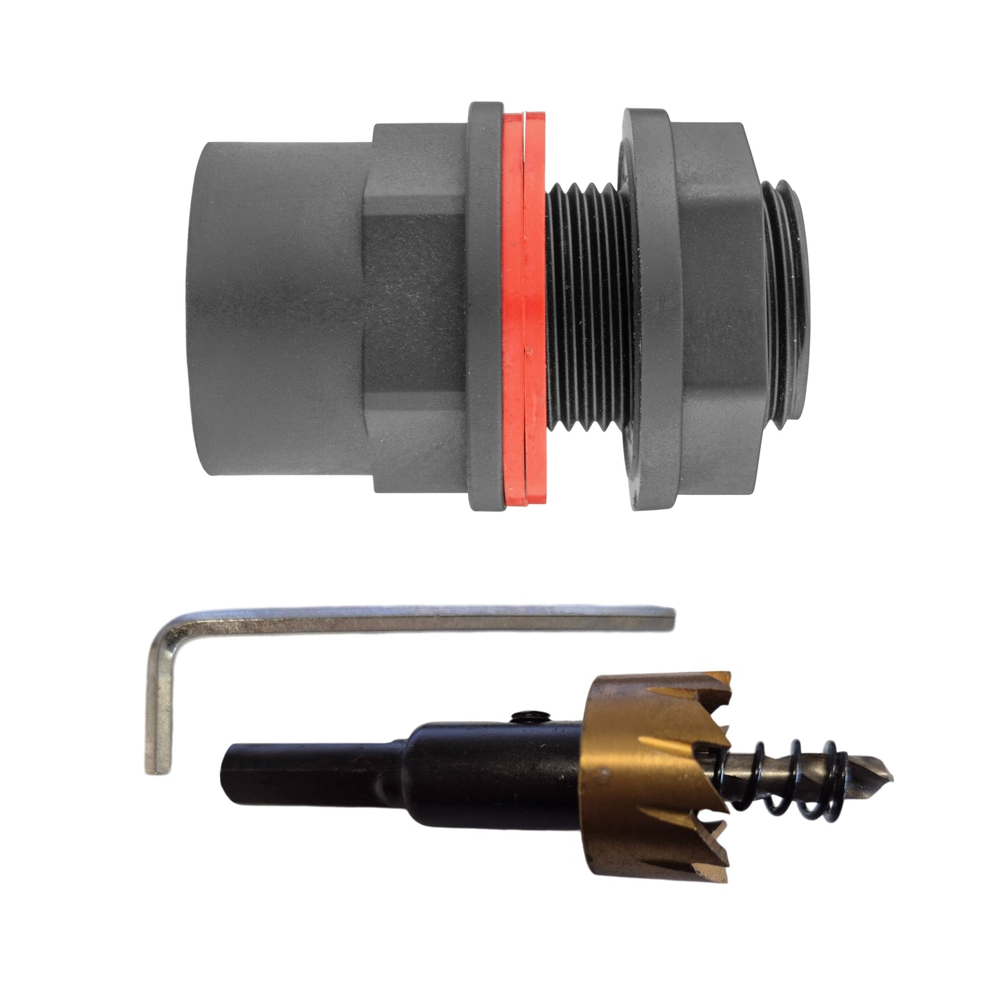 Water Butt 3/4in BSP Male with Female Outlet and Drill Bit for Hose Pipe Fitting