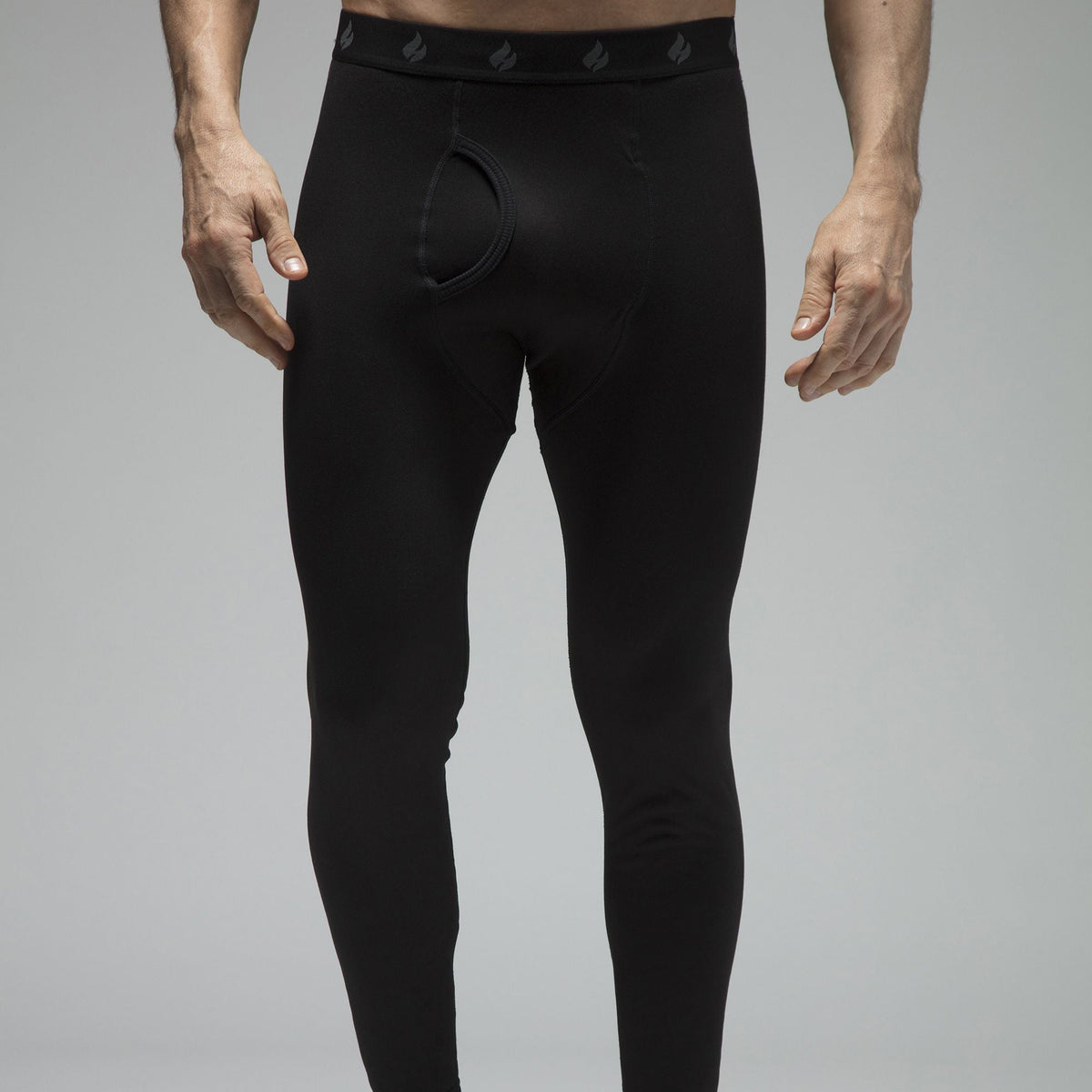 Mens Fleece Lined Base Layer Thermal Long John Bottoms