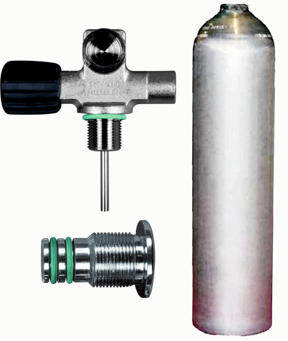 BTS 5.7 Litre 207 Bar Natural Luxfer Aluminium Cylinder with Left Hand DIN Valve & Blanking Plug S16416690