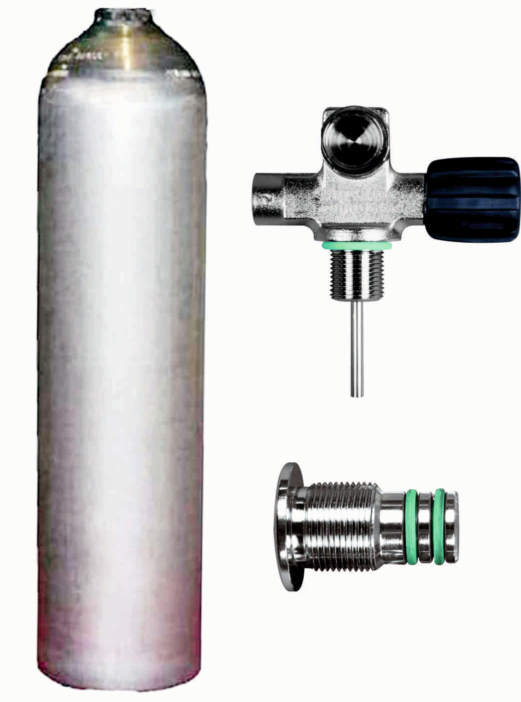 BTS 5.7 Litre 207 Bar Natural Luxfer Aluminium Cylinder with Right Hand DIN Valve & Blanking Plug S16416691