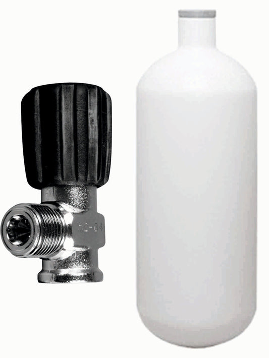BTS 1 Litre 200 Bar Steel Cylinder with Inert Gas Valve S16116679