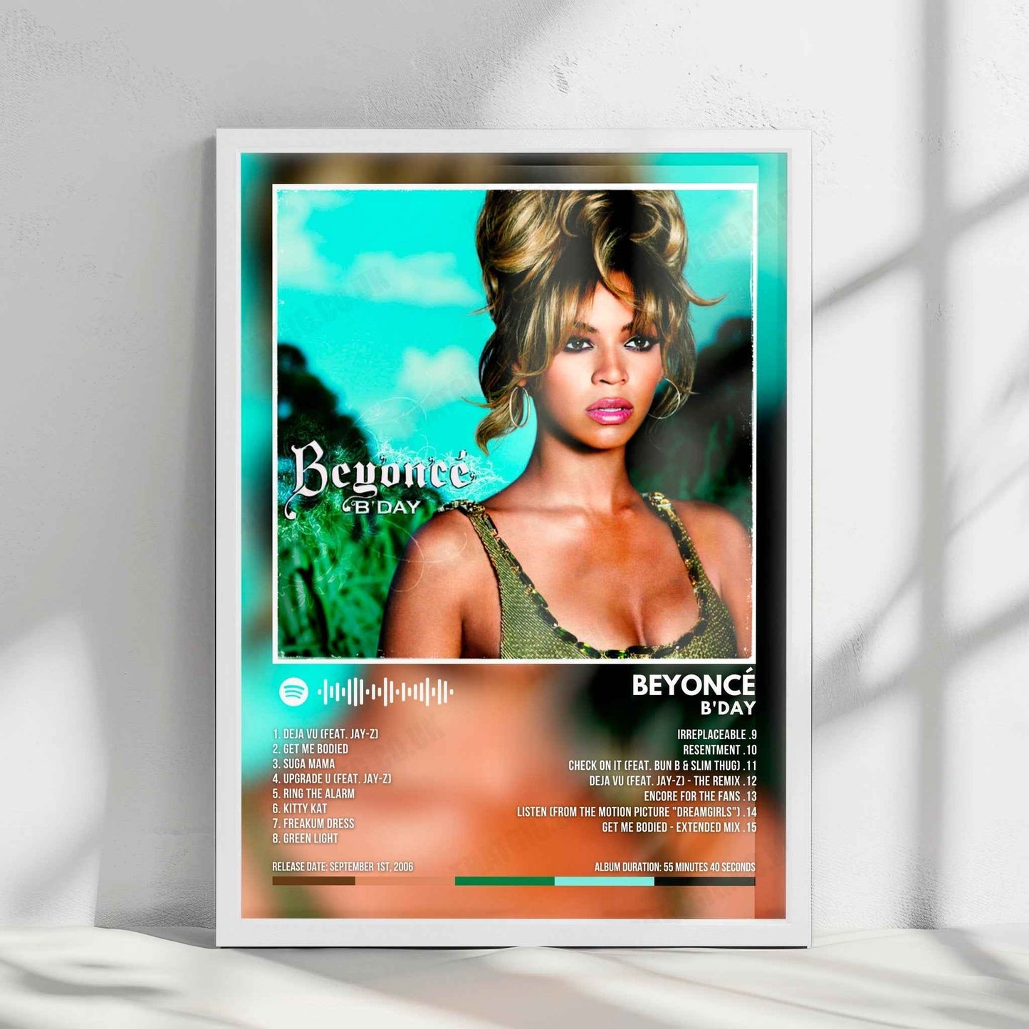 Beyoncé "B'Day" Album Cover Poster - with Complete Tracklist