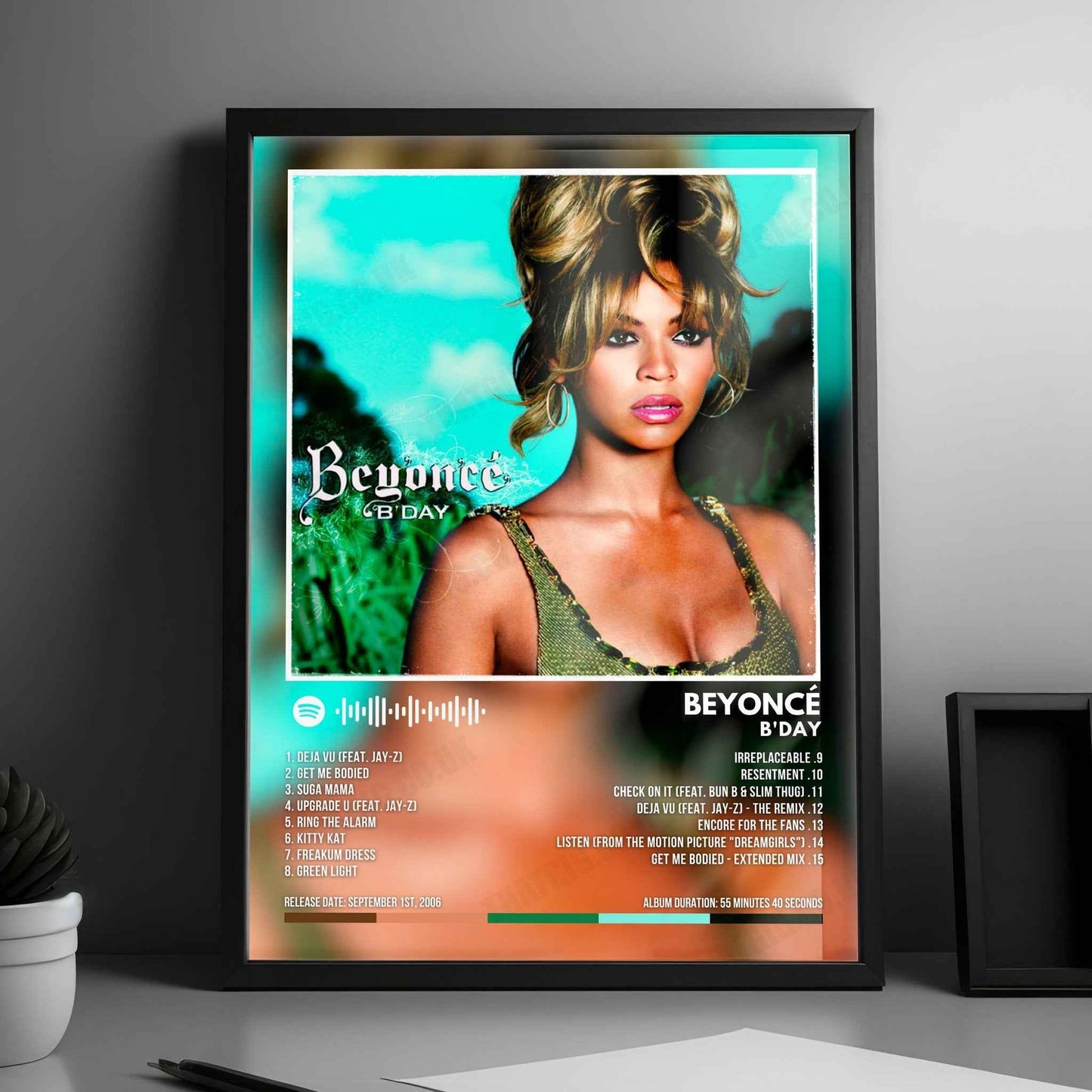 Beyoncé "B'Day" Album Cover Poster - with Complete Tracklist