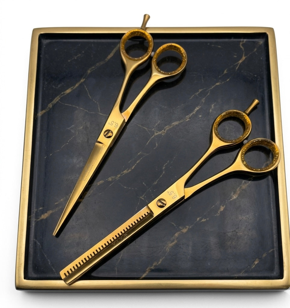 Haircut & Thinning Scissors Set - GOLD