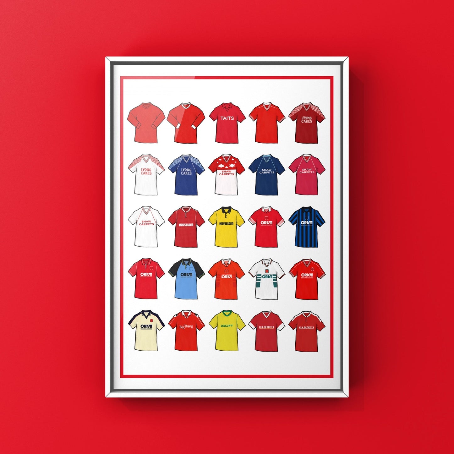Barnsley Retro Shirts Football Print