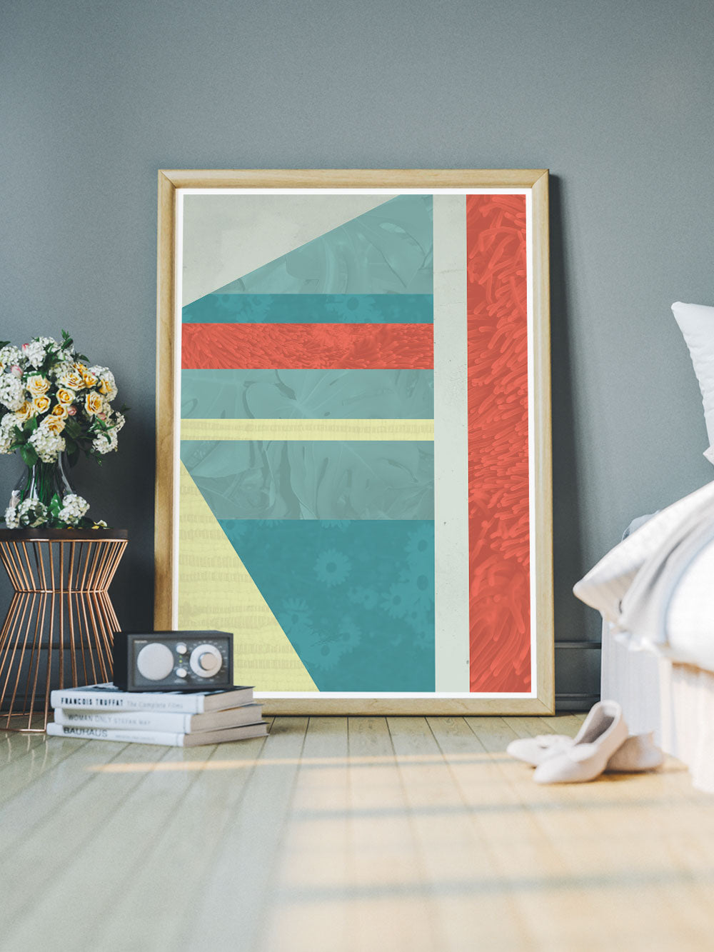 Beach Hut Geometric Art Wall Print