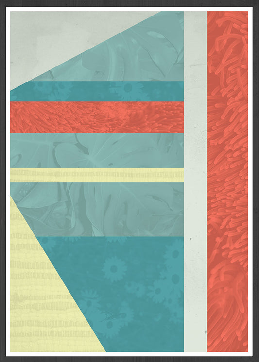 Beach Hut Geometric Art Wall Print