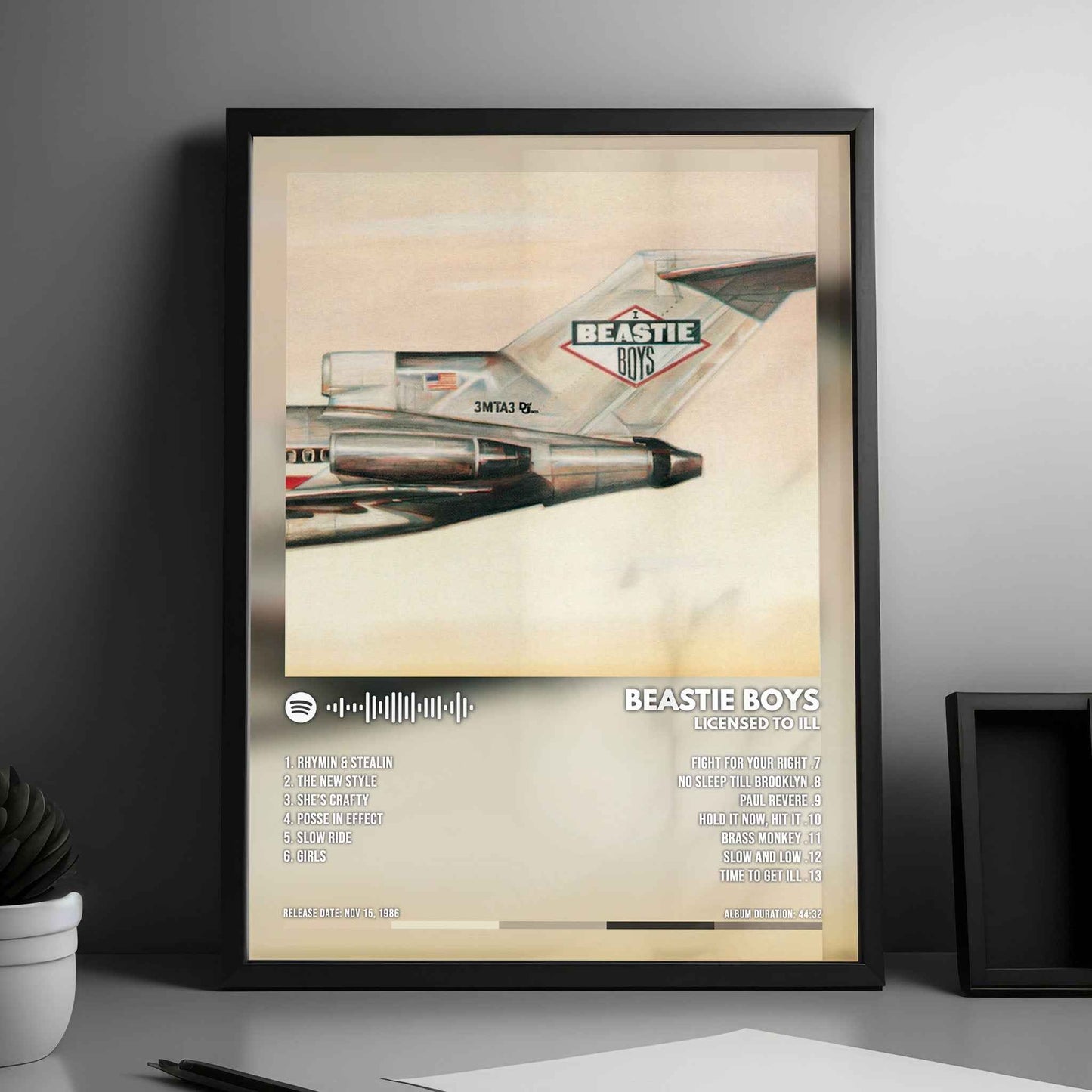 Beastie Boys "Licensed to Ill" Album Cover Poster - with Complete Tracklist