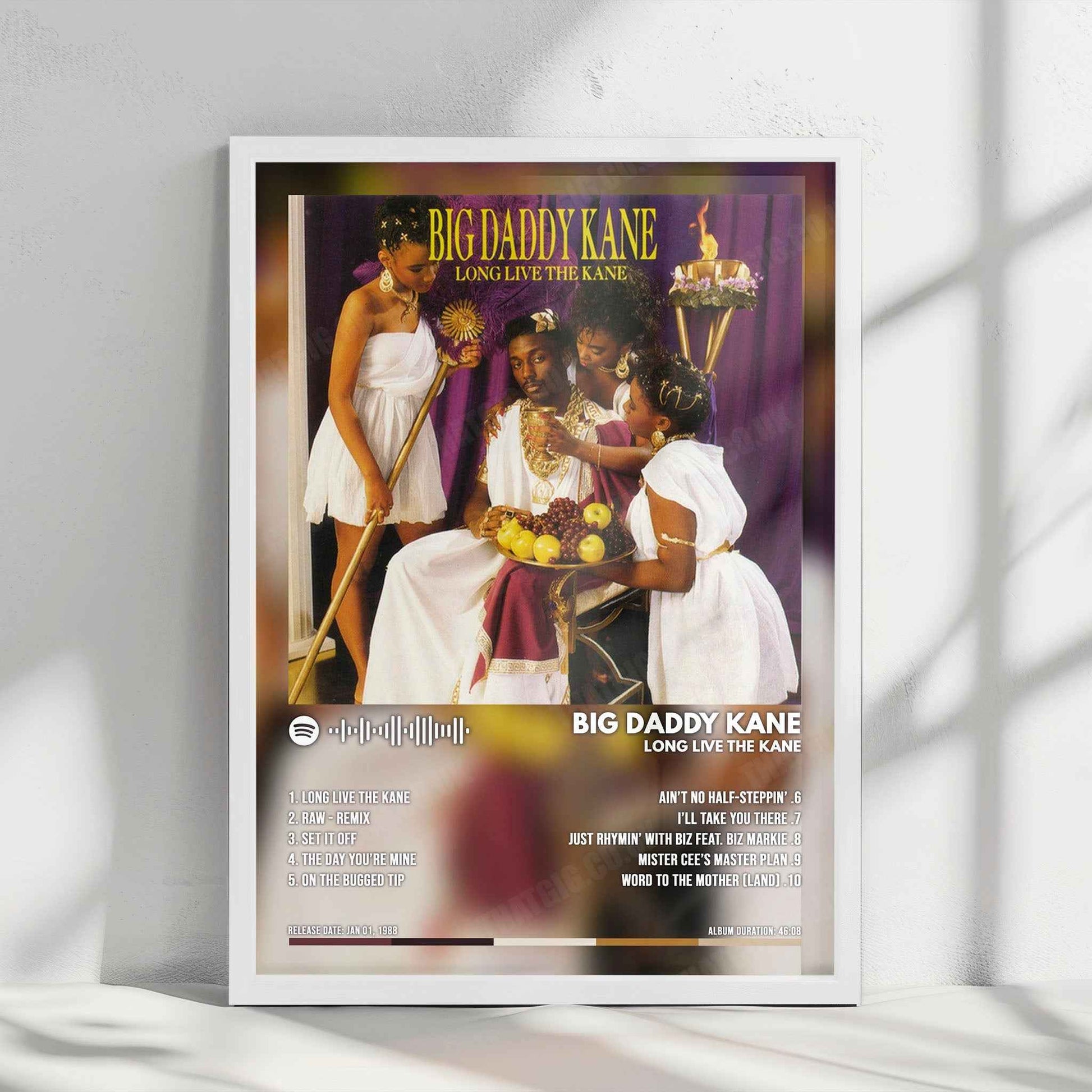 Big Daddy Kane "Long Live the Kane" Album Cover Poster - with Complete Tracklist