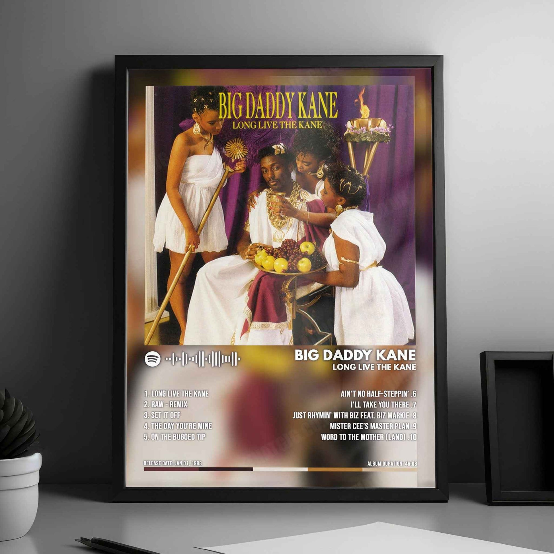 Big Daddy Kane "Long Live the Kane" Album Cover Poster - with Complete Tracklist