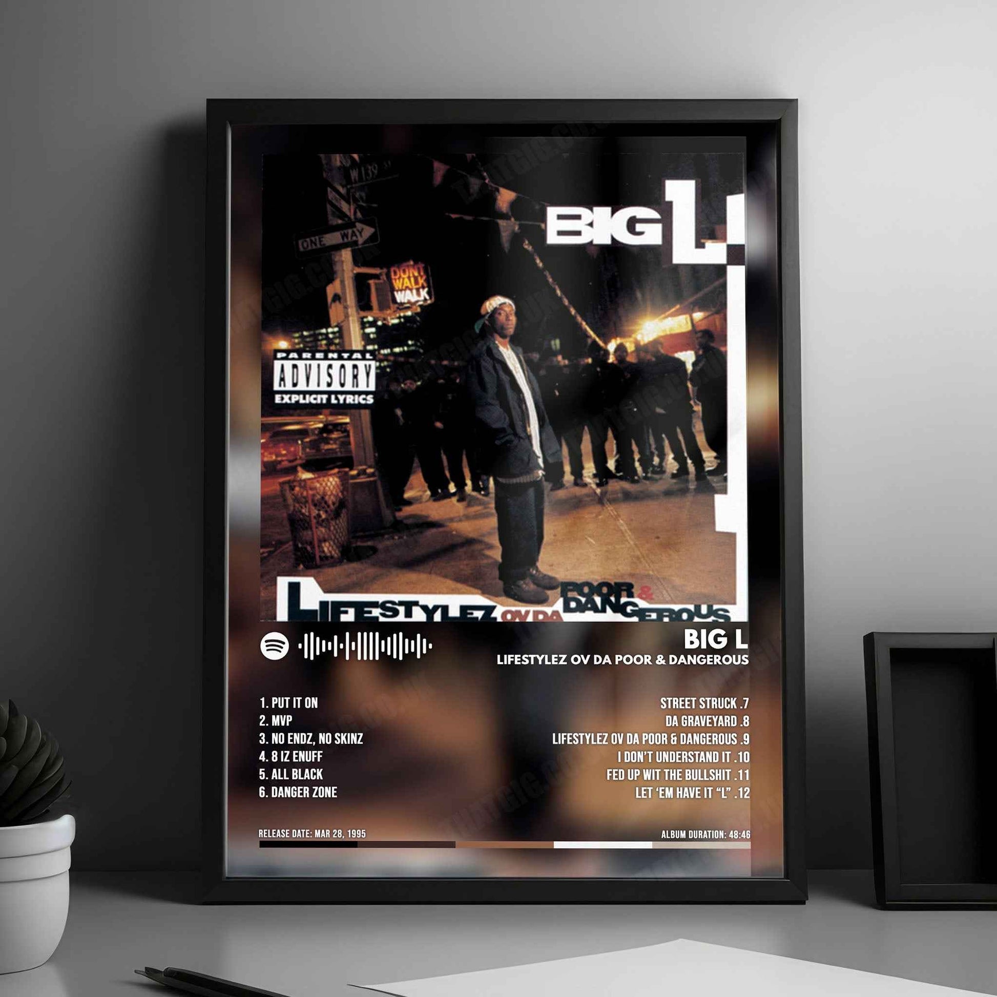 Big L "Lifestylez ov da Poor & Dangerous" Album Cover Poster - with Complete Tracklist