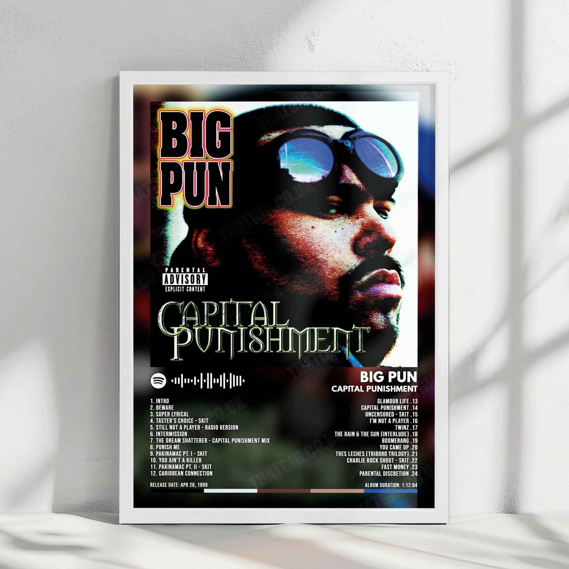 Big Pun "Capital Punishment" Album Cover Poster - with Complete Tracklist