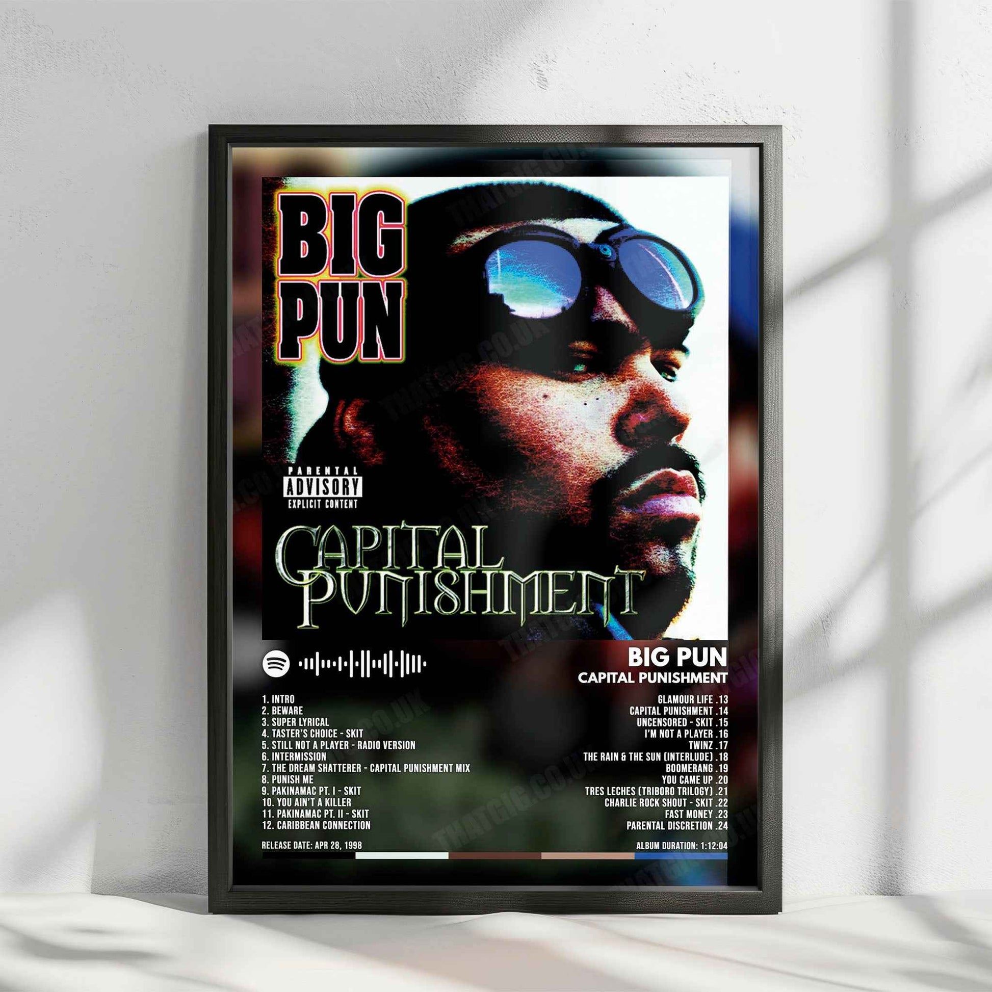 Big Pun "Capital Punishment" Album Cover Poster - with Complete Tracklist
