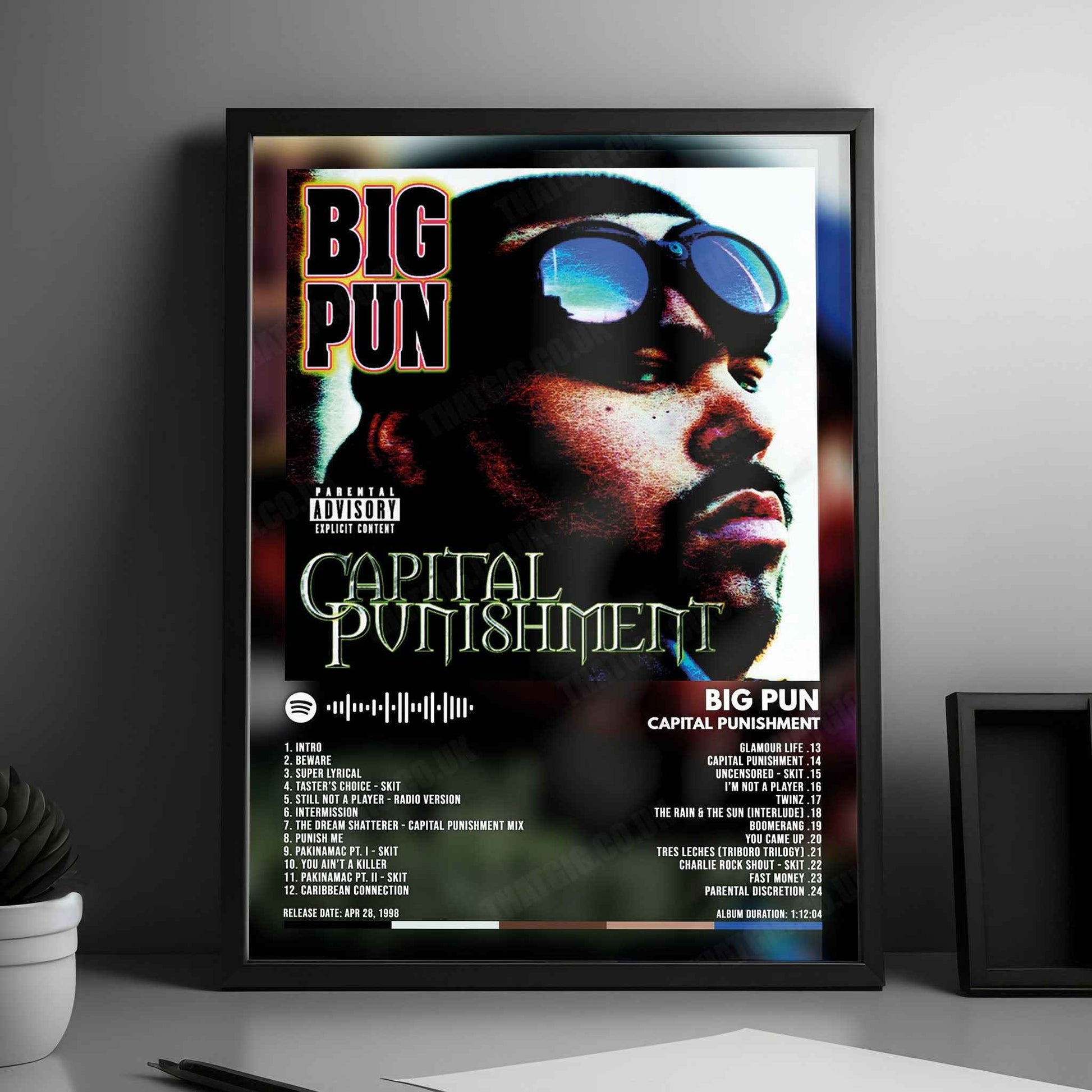 Big Pun "Capital Punishment" Album Cover Poster - with Complete Tracklist