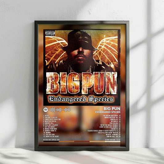 Big Pun "Endangered Species" Album Cover Poster - with Complete Tracklist