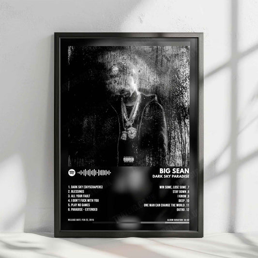 Big Sean "Dark Sky Paradise" Album Cover Poster - with Complete Tracklist