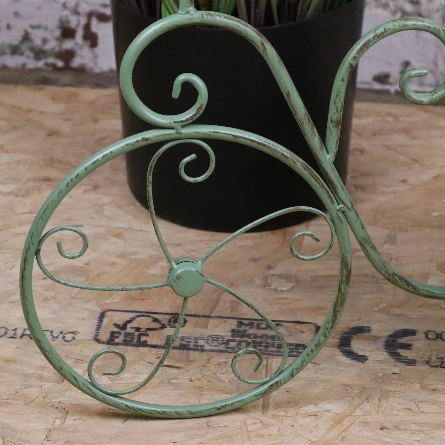 Bike Garden Planter Metal Vintage Green