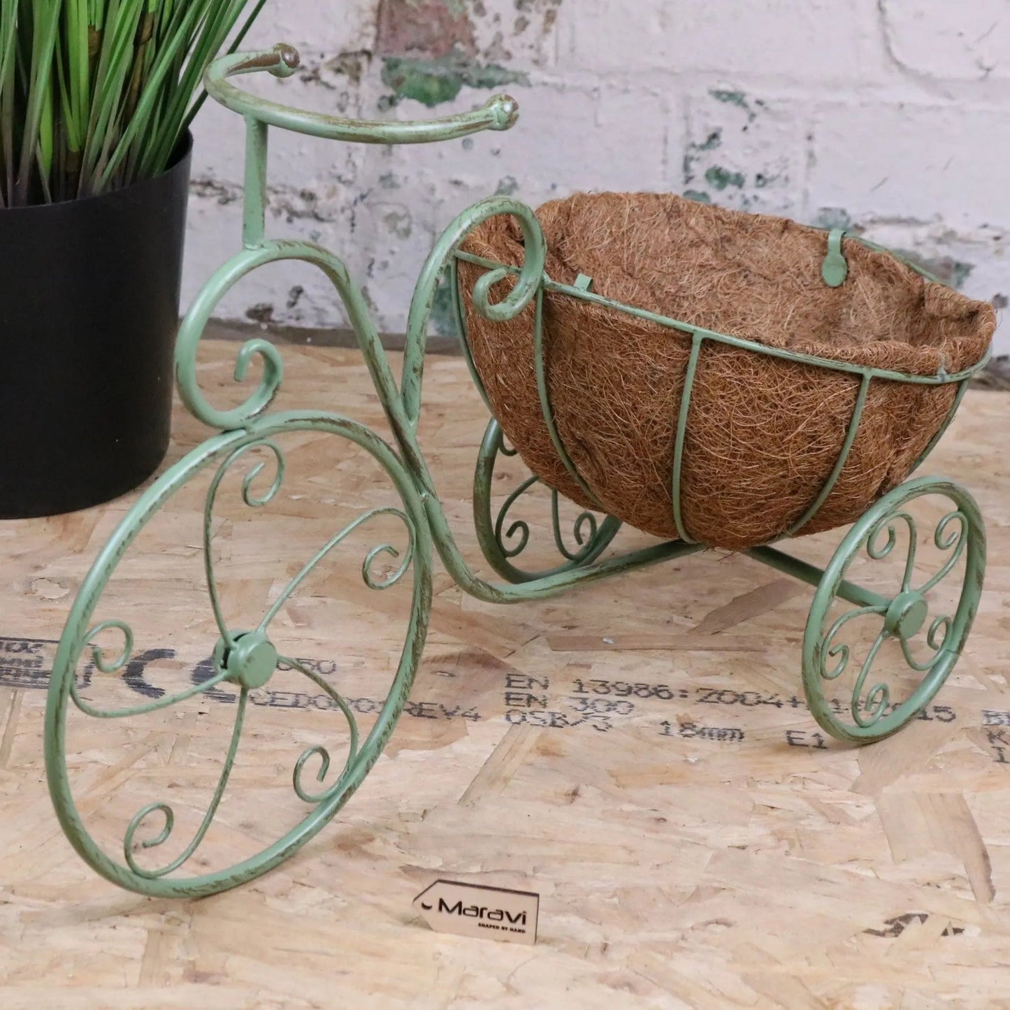 Bike Garden Planter Metal Vintage Green