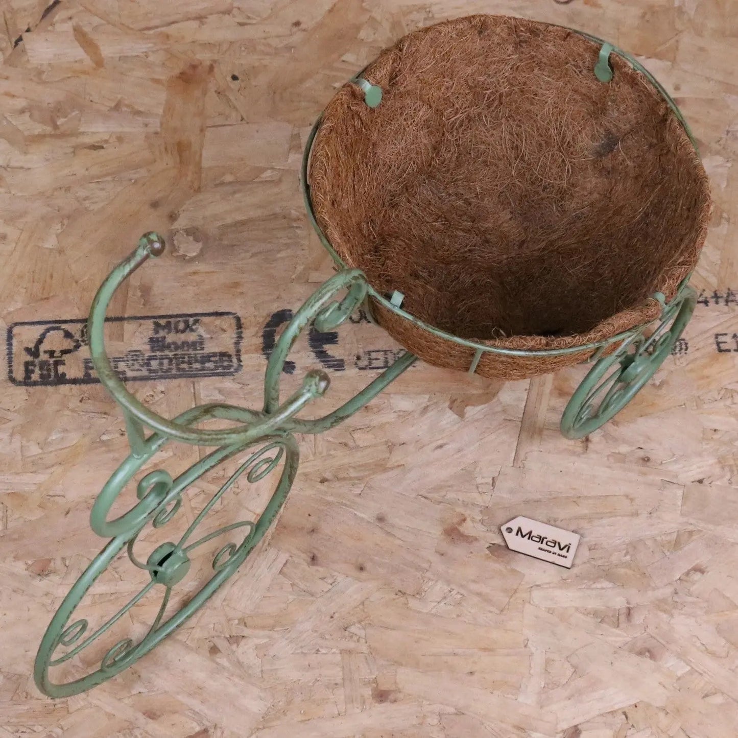 Bike Garden Planter Metal Vintage Green