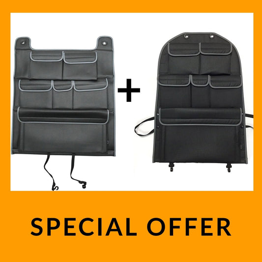 For VW T5 & T5.1 Transporter Leatherette Back Seat Organiser Single & Double Campervan - Van-X
