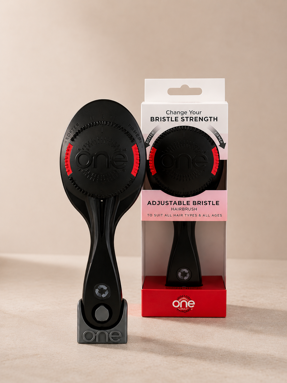 ONE Brush PRO - Adjustable Bristle Hairbrush - Pink