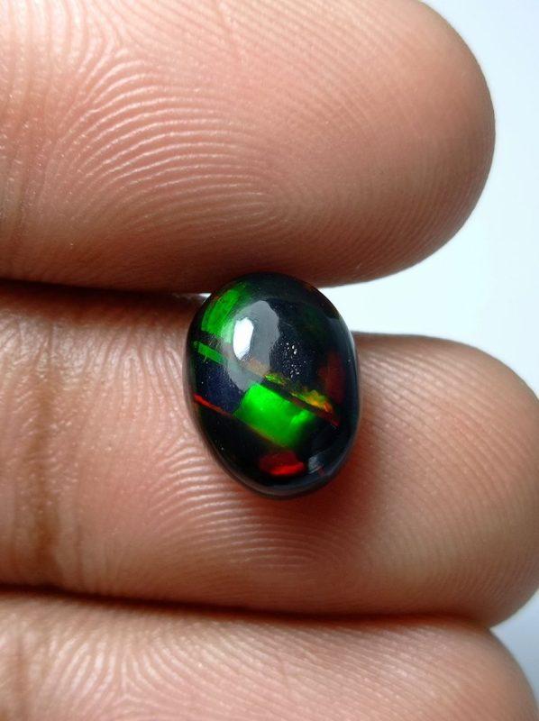 3.5ct Opal for Sale - Black Fire Opal - Welo Opal - October Birthstone - 12x9x6mm