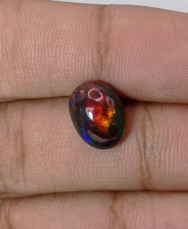3.5ct Opal for Sale - Black Fire Opal - Welo Opal - October Birthstone - 12x9x6mm