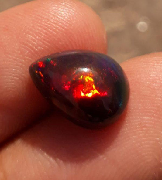 2.5ct Opal for Sale - Black Fire Opal - Welo Opal - October Birthstone - 11x7mm