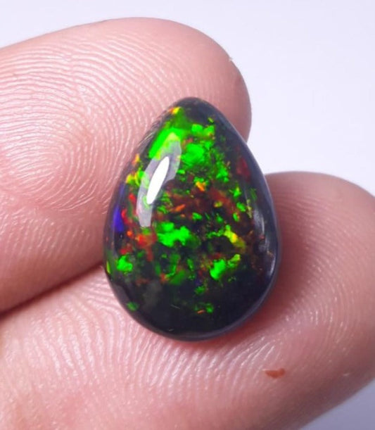3.80ct Opal for Sale - Black Fire Opal - October Birthstone - 15.4x11.4x5mm