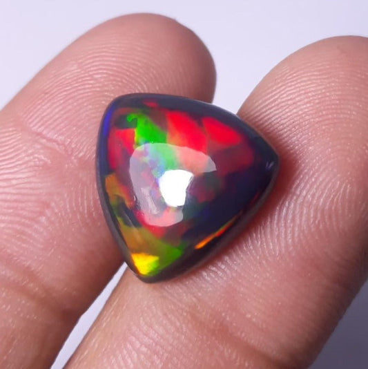 6.30ct Opal for Sale - Black Fire Opal - October Birthstone - 15.2x15.2x6.2mm