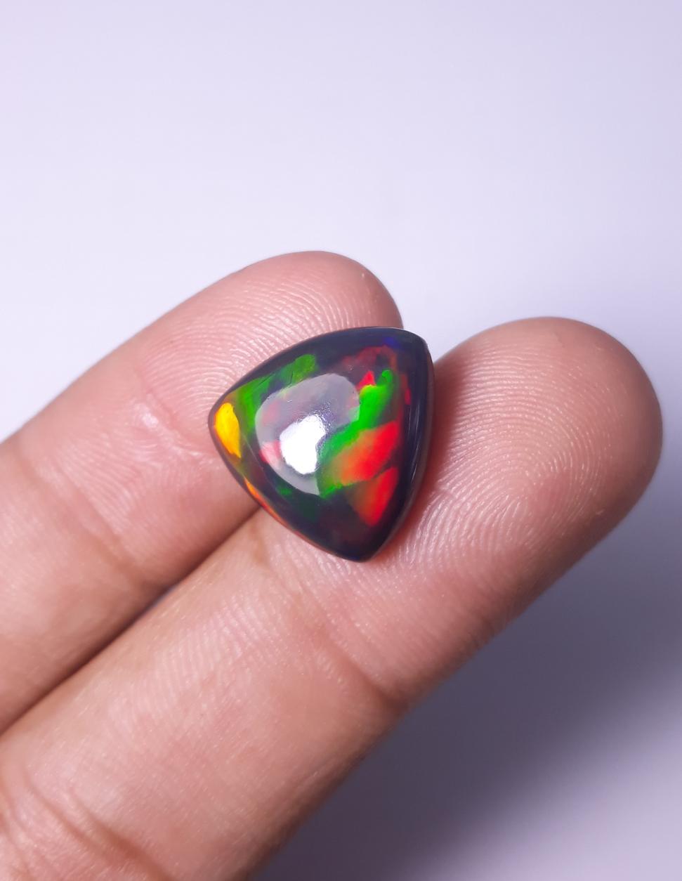 6.30ct Opal for Sale - Black Fire Opal - October Birthstone - 15.2x15.2x6.2mm