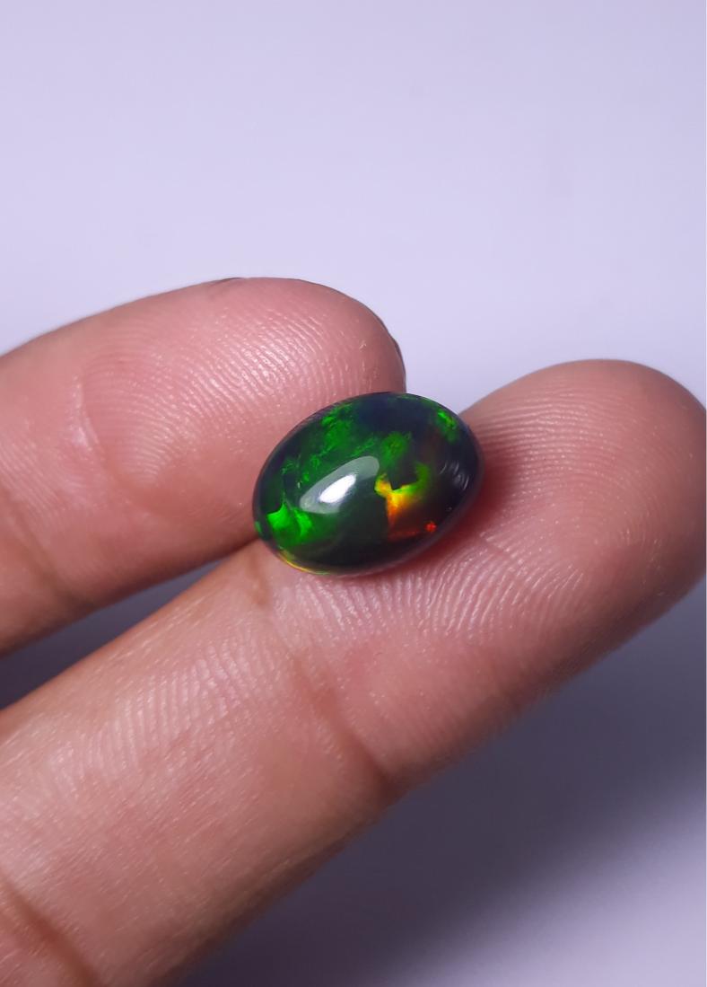 3.70ct Opal for Sale - Black Fire Opal - Welo Opal - October Birthstone - 13.1x10x6.3mm