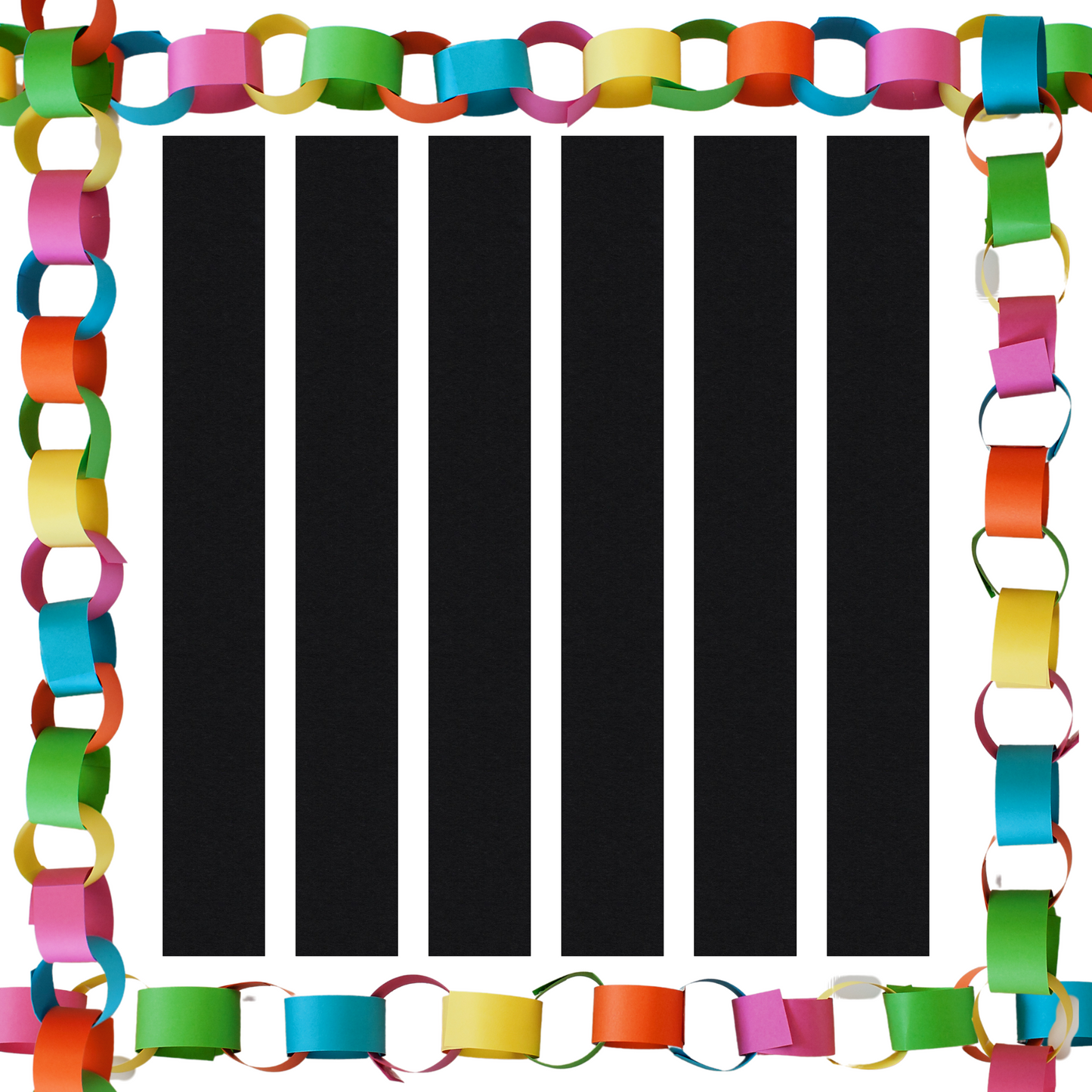 Black Paper Chain Card Strips. 5 Meter / 16 Feet Long. Wedding Party Decor