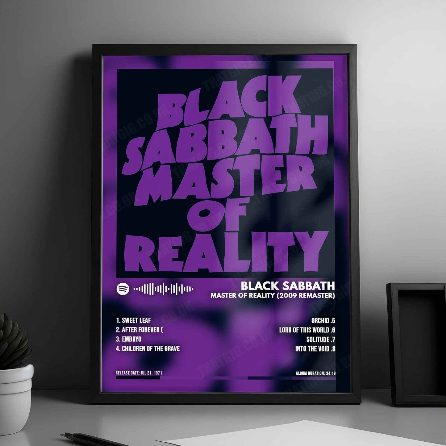 Black Sabbath "Master of Reality" Album Cover Poster - with Complete Tracklist