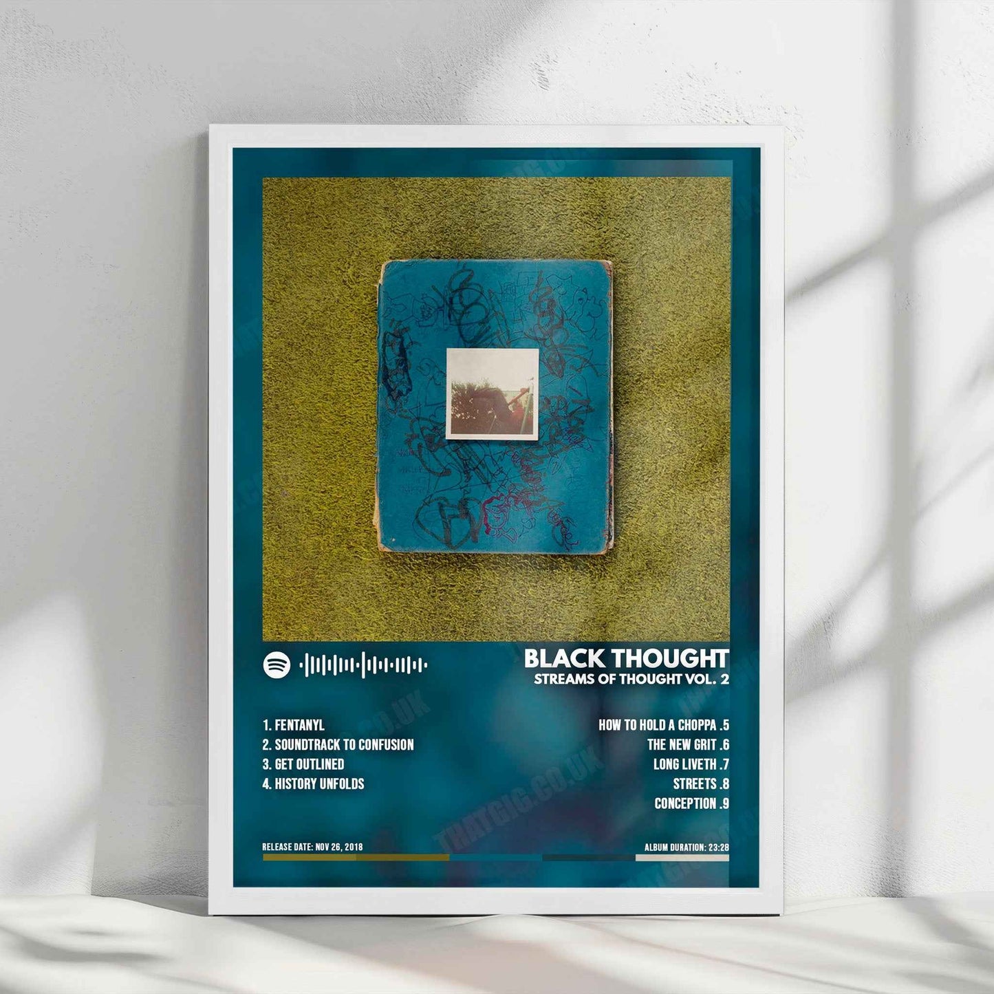 Black Thought "Streams of Thought,  Vol. 2 " Album Cover Poster - with Complete Tracklist