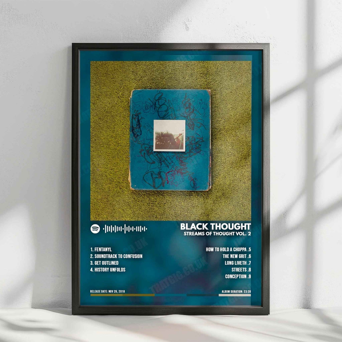 Black Thought "Streams of Thought,  Vol. 2 " Album Cover Poster - with Complete Tracklist