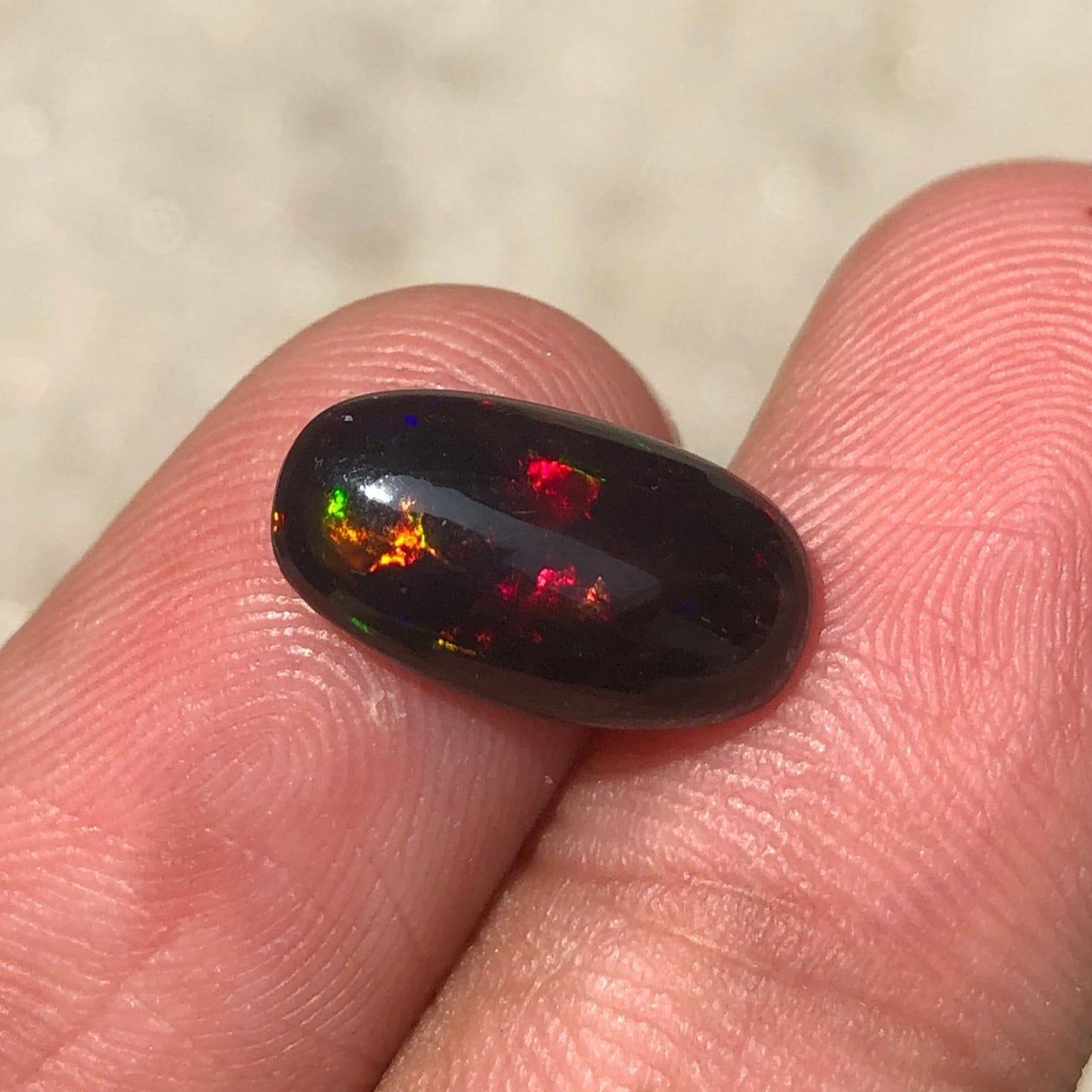 2.3ct Opal for Sale - Black Fire Opal - October Birthstone - 15x8mm