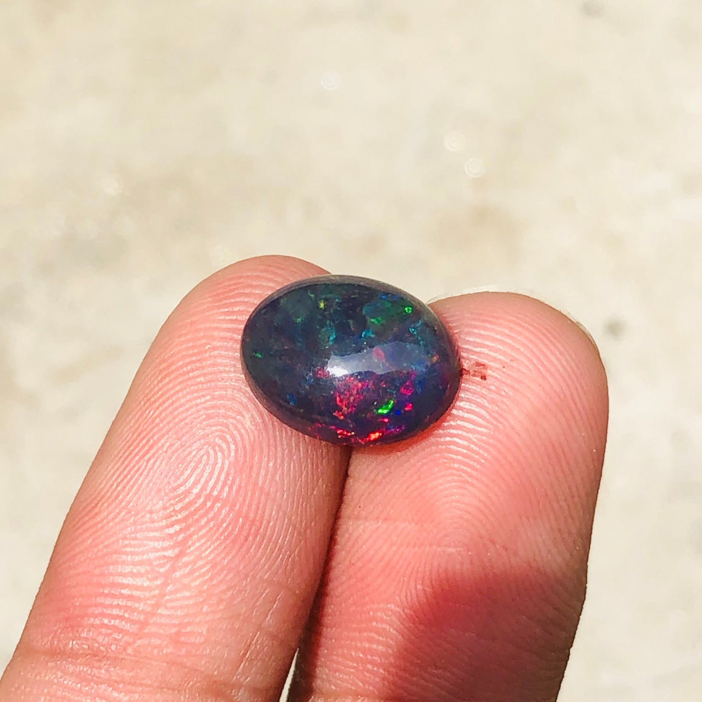 2.85ct Opal for Sale - Black Fire Opal - October Birthstone - 14x11mm